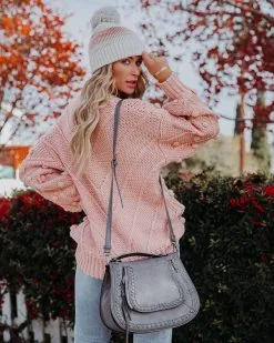 Angel Aura Relaxed Knit Pom Sweater - Blush - FINAL SALE 25 Angel Aura Relaxed Knit Pom Sweater - Blush - FINAL SALE -clothes Sales angelaurarelaxedknitpomsweaterblush25