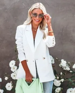 FLAW-001 Angelita Pocketed Blazer - Ivory - SALE -clothes Sales angelitapocketedblazerivory121