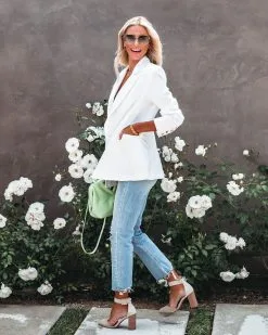 FLAW-001 Angelita Pocketed Blazer - Ivory - SALE -clothes Sales angelitapocketedblazerivory32