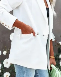 FLAW-001 Angelita Pocketed Blazer - Ivory - SALE -clothes Sales angelitapocketedblazerivory91