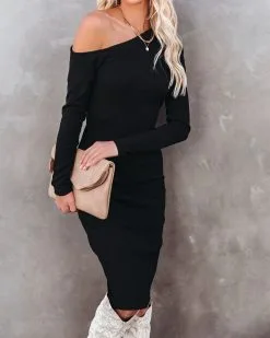 Arielle Off The Shoulder Ribbed Knit Midi Dress - FINAL SALE -clothes Sales arielleofftheshoulderribbedknitmididress28