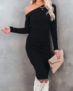 Arielle Off The Shoulder Ribbed Knit Midi Dress - FINAL SALE -clothes Sales arielleofftheshoulderribbedknitmididress29