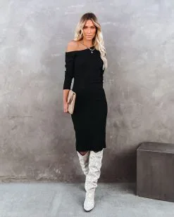 Arielle Off The Shoulder Ribbed Knit Midi Dress - FINAL SALE -clothes Sales arielleofftheshoulderribbedknitmididress44