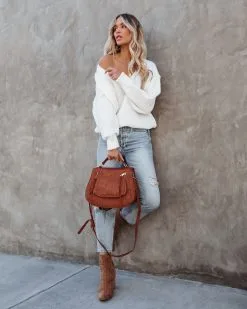 Arwen V-Neck Knit Sweater - Off White - FINAL SALE -clothes Sales arwenvneckknitsweateroffwhite31