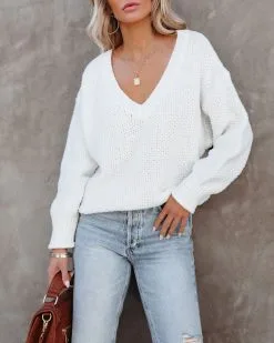 Arwen V-Neck Knit Sweater - Off White - FINAL SALE -clothes Sales arwenvneckknitsweateroffwhite37