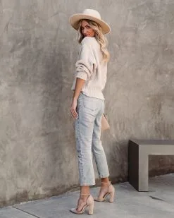 Arwen V-Neck Knit Sweater - Taupe - FINAL SALE -clothes Sales arwenvneckknitsweatertaupe10