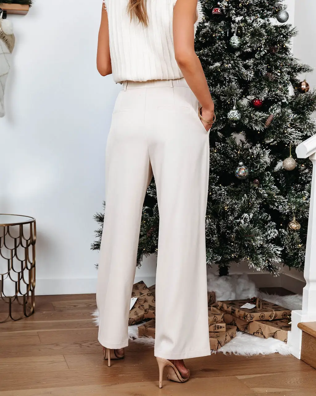 WHIT-001 Live A Little Pocketed Wide Leg Pants - Cream - FINAL SALE 4 WHIT-001 Live A Little Pocketed Wide Leg Pants - Cream - FINAL SALE - Image 4
