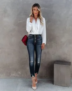 DRES-001 Attraction Long Sleeve Drape Bodysuit - Off White - FINAL SALE -clothes Sales attractionlongsleevedrapebodysuitoffwhite5