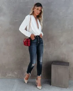 DRES-001 Attraction Long Sleeve Drape Bodysuit - Off White - FINAL SALE -clothes Sales attractionlongsleevedrapebodysuitoffwhite59