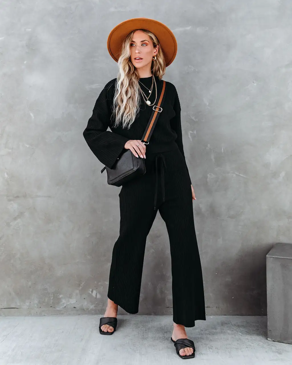 LIST-001 Autumn Splendor Ribbed Knit Pants - Black - FINAL SALE 7 LIST-001 Autumn Splendor Ribbed Knit Pants - Black - FINAL SALE - Image 7