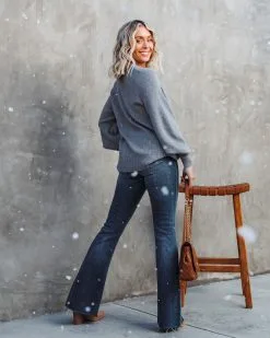 Baby It's You Knit Balloon Sleeve Pullover Sweater - Heather Grey - FINAL SALE -clothes Sales babyitsyouknitballoonsleevepulloversweaterheathergrey93