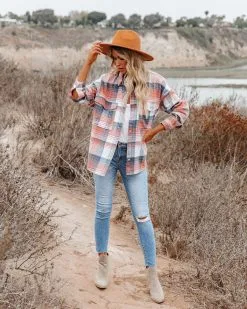 Balboa Plaid Wool Blend Shacket - Mauve - FINAL SALE -clothes Sales balboaplaidwoolblendshacket4