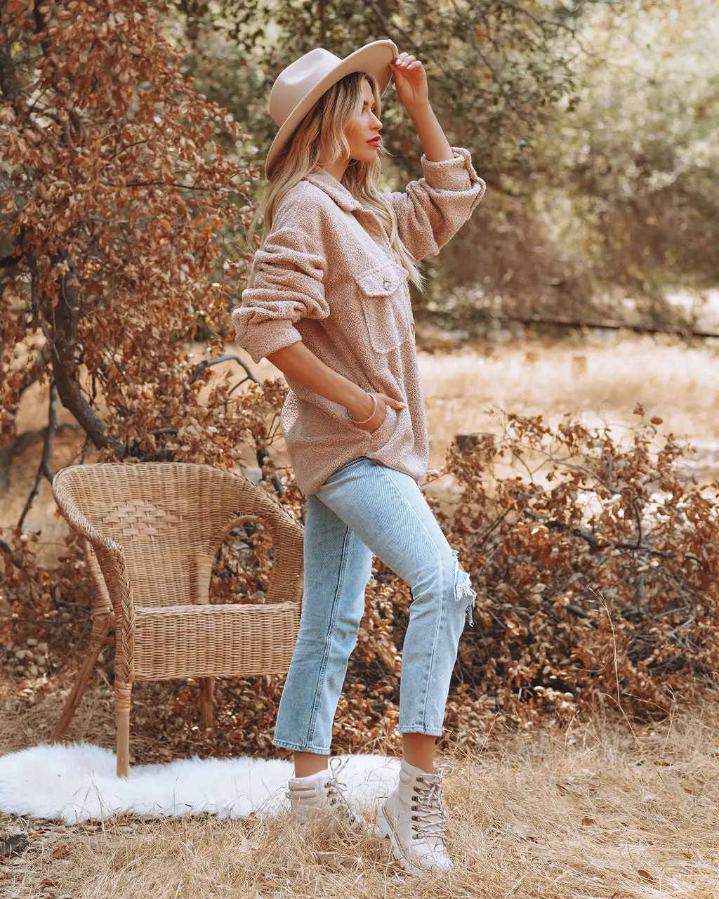 WISH-001 Baxter Pocketed Sherpa Jacket - Mocha - FINAL SALE 7 WISH-001 Baxter Pocketed Sherpa Jacket - Mocha - FINAL SALE - Image 7