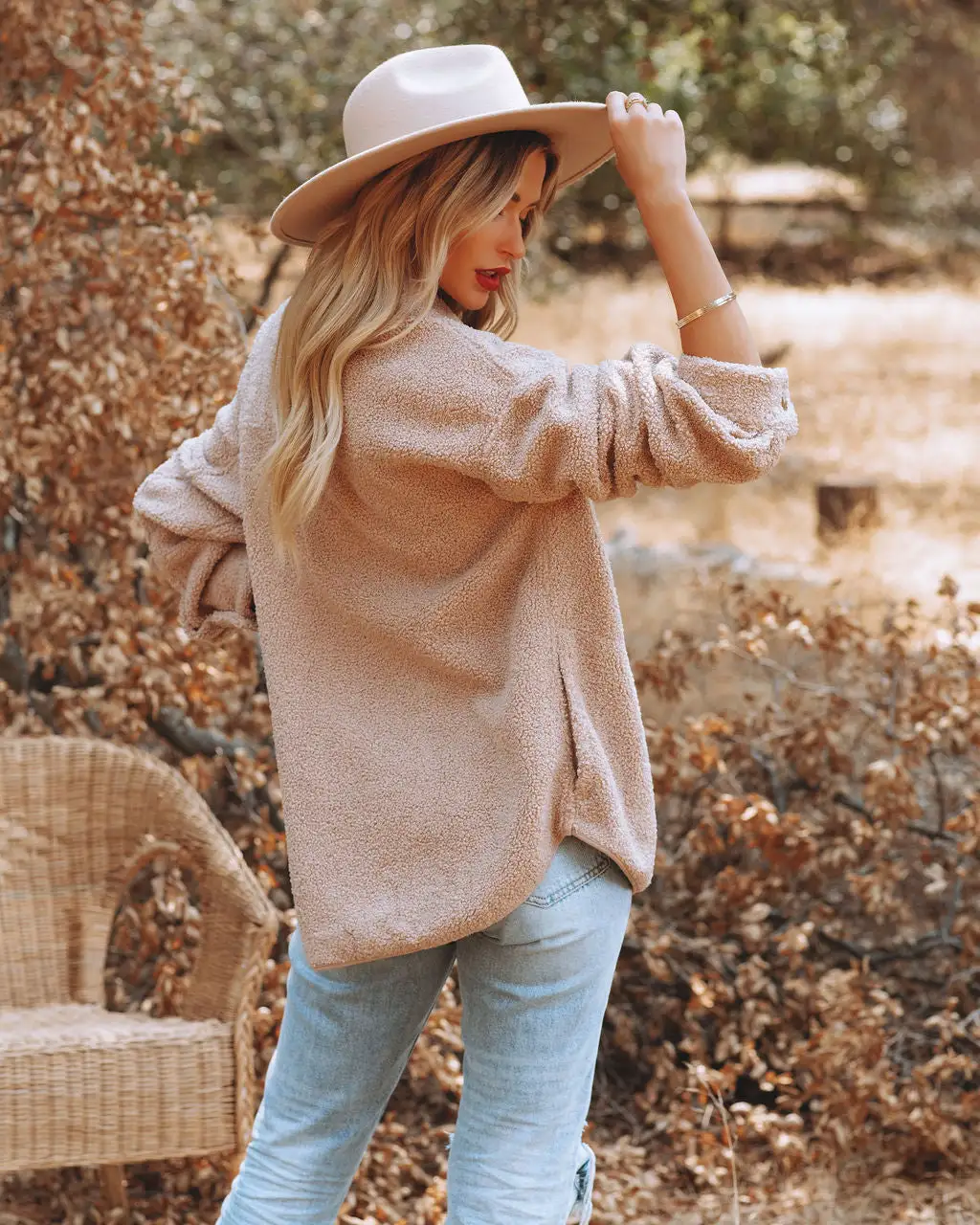 WISH-001 Baxter Pocketed Sherpa Jacket - Mocha - FINAL SALE 2 WISH-001 Baxter Pocketed Sherpa Jacket - Mocha - FINAL SALE - Image 2