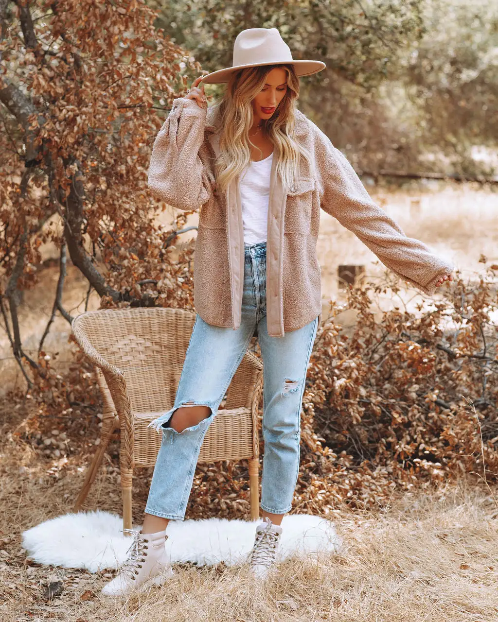 WISH-001 Baxter Pocketed Sherpa Jacket - Mocha - FINAL SALE 6 WISH-001 Baxter Pocketed Sherpa Jacket - Mocha - FINAL SALE - Image 6