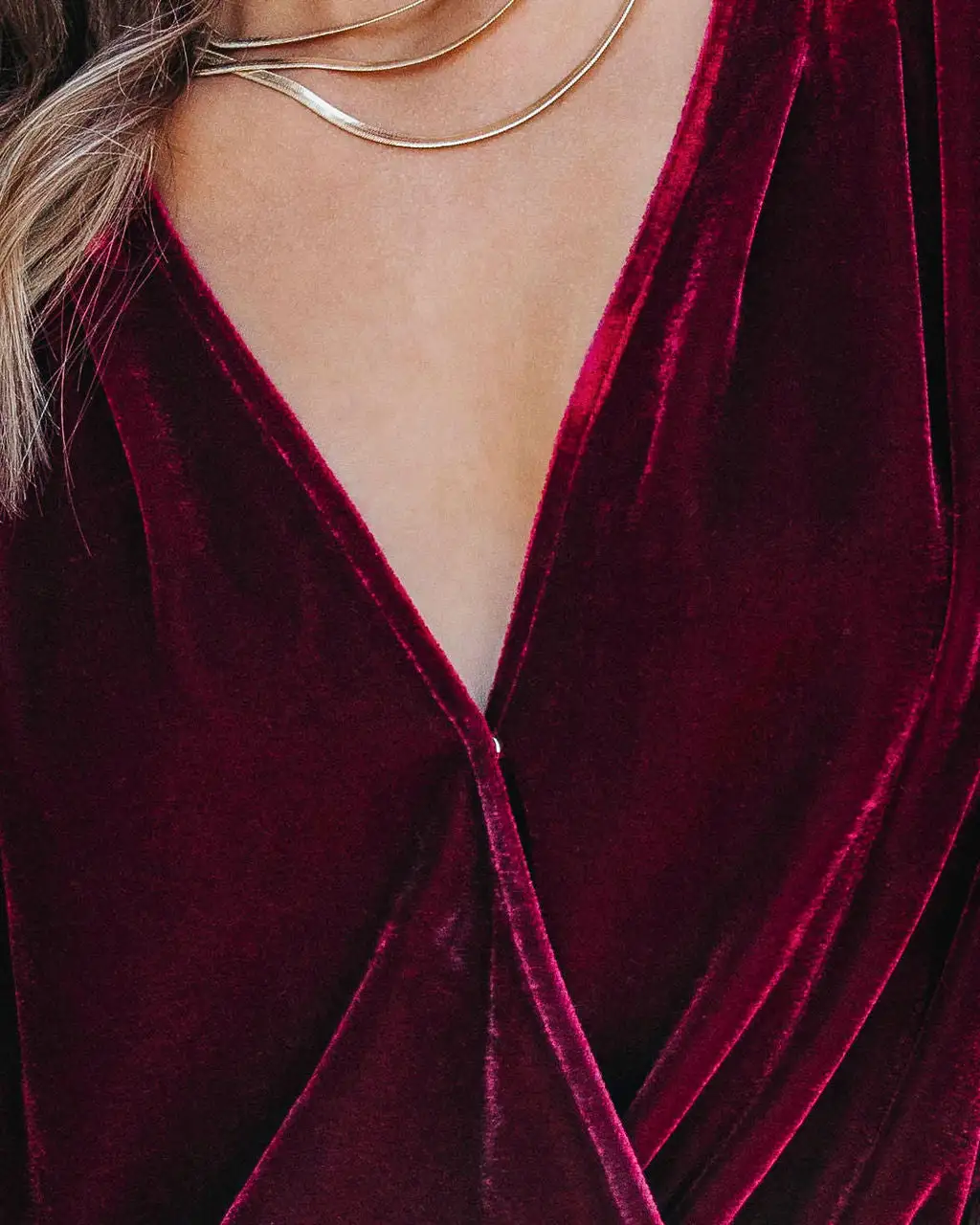 SALT-001 Bevie Velvet Long Sleeve Bodysuit - Wine - FINAL SALE 2 SALT-001 Bevie Velvet Long Sleeve Bodysuit - Wine - FINAL SALE - Image 2