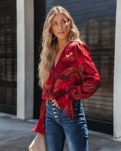 ACOA-001 Blaze Printed Ruffle Sleeve Bodysuit - FINAL SALE -clothes Sales blazeprintedrufflesleevebodysuit104