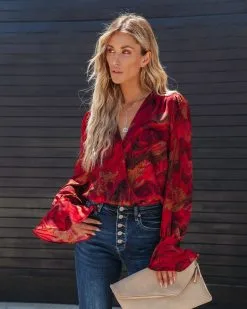 ACOA-001 Blaze Printed Ruffle Sleeve Bodysuit - FINAL SALE -clothes Sales blazeprintedrufflesleevebodysuit95