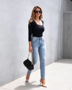 ENTR-001 Bonella Square Neck Bodysuit - Black - LAST CHANCE -clothes Sales bonellasquareneckbodysuitblack116