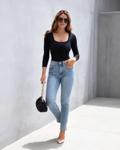 ENTR-001 Bonella Square Neck Bodysuit - Black - LAST CHANCE -clothes Sales bonellasquareneckbodysuitblack71