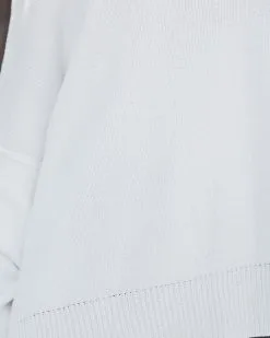 Bonnie Cotton Relaxed Knit Sweater - White - FINAL SALE -clothes Sales bonniecottonknitsweaterwhite6