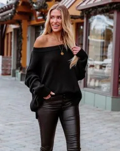 Bonnie Cotton Relaxed Knit Sweater - Black - FINAL SALE 11 Bonnie Cotton Relaxed Knit Sweater - Black - FINAL SALE -clothes Sales bonniecottonrelaxedknitsweaterblack8