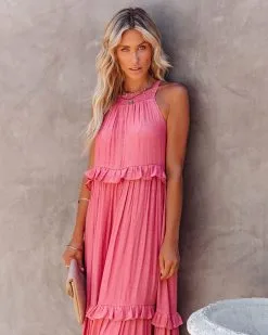 Brave Soul Pocketed Halter Maxi Dress - Rosewood - FINAL SALE -clothes Sales bravesoulpocketedhaltermaxidressrosewood45