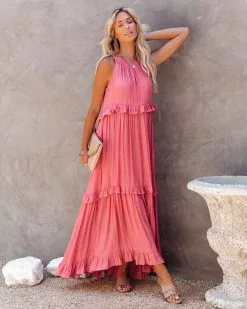 Brave Soul Pocketed Halter Maxi Dress - Rosewood - FINAL SALE -clothes Sales bravesoulpocketedhaltermaxidressrosewood8