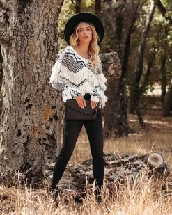 Briggs Checkered Fringe Knit Sweater - FINAL SALE -clothes Sales briggscheckeredfringeknitsweater13