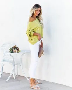 Brison Cotton Blend French Terry Pullover - Lime - FINAL SALE -clothes Sales brisoncottonblendfrenchterrypulloverlime24