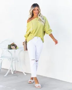 Brison Cotton Blend French Terry Pullover - Lime - FINAL SALE -clothes Sales brisoncottonblendfrenchterrypulloverlime39