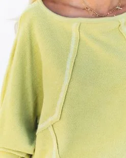 Brison Cotton Blend French Terry Pullover - Lime - FINAL SALE -clothes Sales brisoncottonblendfrenchterrypulloverlime51