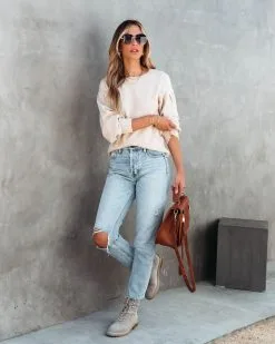 California Breeze Knit Pullover Sweater - Oatmeal - FINAL SALE -clothes Sales californiabreezeknitpulloversweateroatmeal54