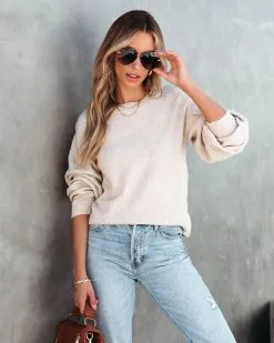 California Breeze Knit Pullover Sweater - Oatmeal - FINAL SALE
