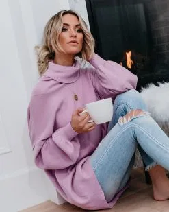 Candy Hearts Cowl Neck Sweater - Lavender - FINAL SALE -clothes Sales candyheartscowlnecksweaterlavender02