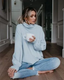 Candy Hearts Cowl Neck Sweater - Light Blue - FINAL SALE -clothes Sales candyheartscowlnecksweaterpaleblue03