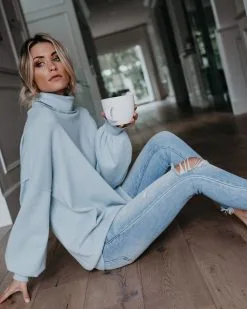 Candy Hearts Cowl Neck Sweater - Light Blue - FINAL SALE -clothes Sales candyheartscowlnecksweaterpaleblue04