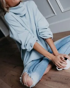 Candy Hearts Cowl Neck Sweater - Light Blue - FINAL SALE -clothes Sales candyheartscowlnecksweaterpaleblue11