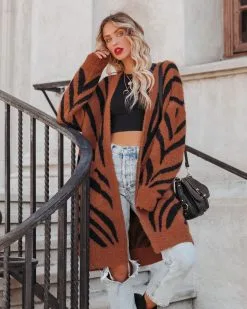 STOR-001 Cayla Pocketed Zebra Duster Cardigan - SALE 20 STOR-001 Cayla Pocketed Zebra Duster Cardigan - SALE -clothes Sales caylapocketedzebradustercardigan34