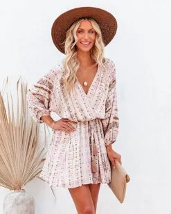 Chayton Metallic Tassel Tie Mini Dress - FINAL SALE