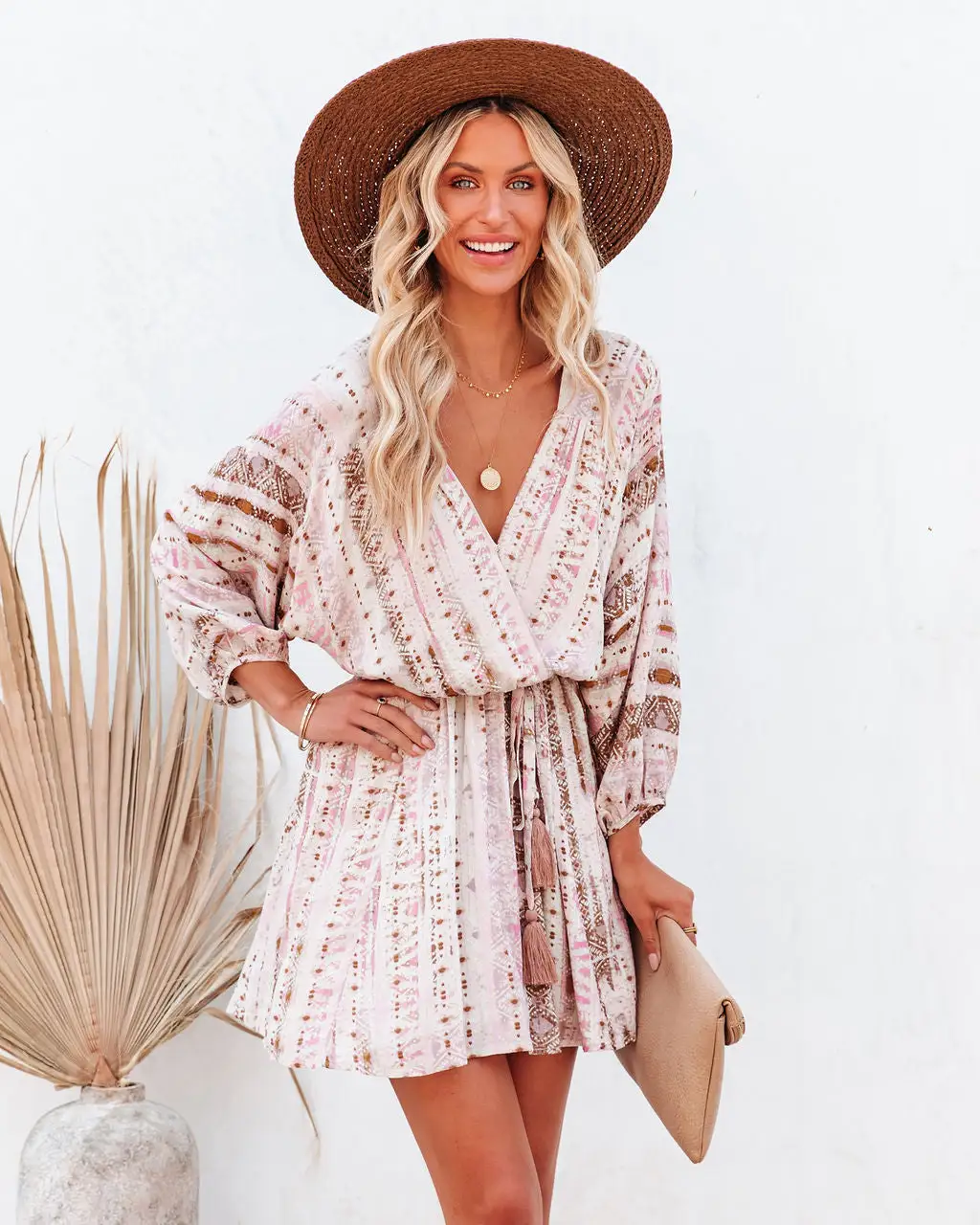 Chayton Metallic Tassel Tie Mini Dress - FINAL SALE 1 Chayton Metallic Tassel Tie Mini Dress - FINAL SALE