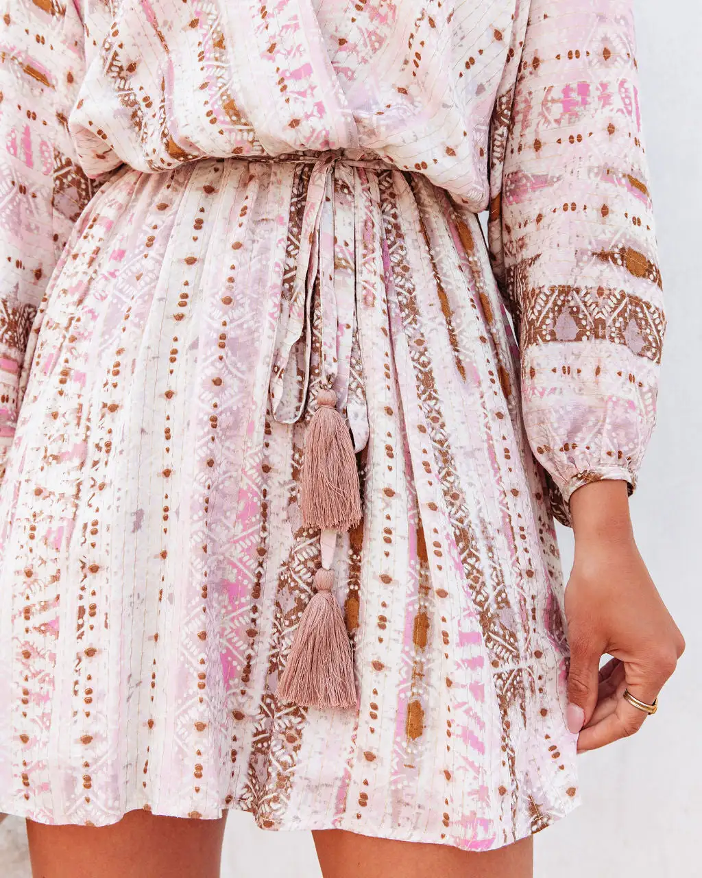 Chayton Metallic Tassel Tie Mini Dress - FINAL SALE 4 Chayton Metallic Tassel Tie Mini Dress - FINAL SALE - Image 4