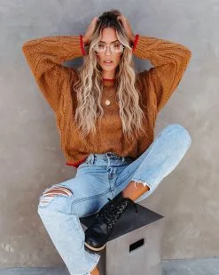 Chicago Strolls Cable Knit Sweater - Camel - FINAL SALE