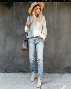 City View Colorblock Balloon Sleeve Sweater - FINAL SALE -clothes Sales cityviewcolorblockballoonsleevesweater02