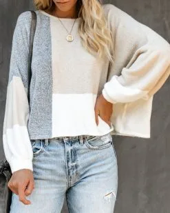 City View Colorblock Balloon Sleeve Sweater - FINAL SALE -clothes Sales cityviewcolorblockballoonsleevesweater08