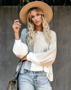 City View Colorblock Balloon Sleeve Sweater - FINAL SALE -clothes Sales cityviewcolorblockballoonsleevesweater09