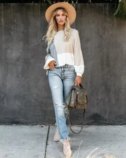 City View Colorblock Balloon Sleeve Sweater - FINAL SALE -clothes Sales cityviewcolorblockballoonsleevesweater10