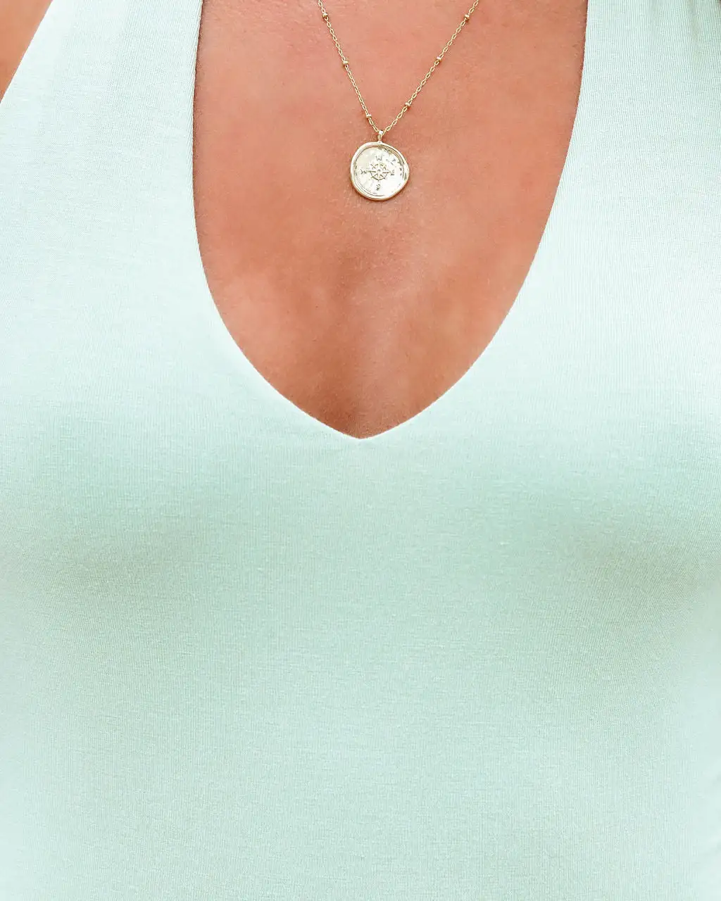 OLIA-001 Clean Lines Halter Bodysuit - Sage - LAST CHANCE 4 OLIA-001 Clean Lines Halter Bodysuit - Sage - LAST CHANCE - Image 4