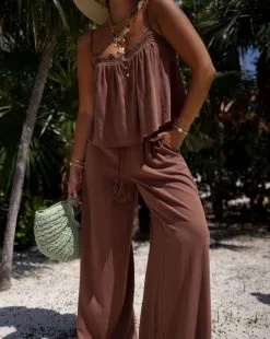 Palm Paradise Adjustable Tank - Brown -clothes Sales cocosetVICIXCAITLYN3