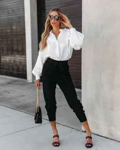 LUSH-001 Confidential Pocketed Tie Trousers - Black - FINAL SALE -clothes Sales confidentialpocketedtietrousersblack101